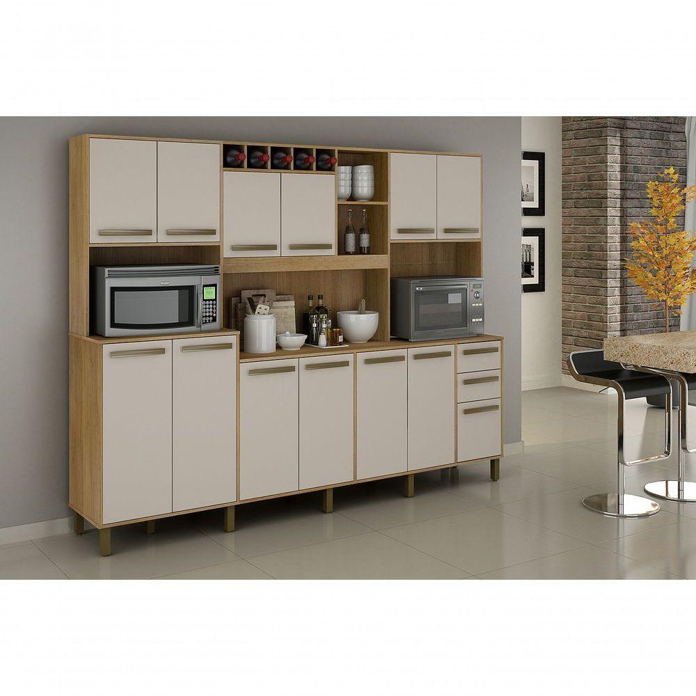 Armario 13 Portas 2 Gavetas 5 Nichos Cinamomo/off White - 2