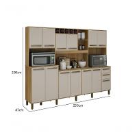 Armario 13 Portas 2 Gavetas 5 Nichos Cinamomo/off White - 3