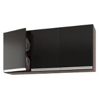 Kit Com 02 Armários Aéreo 120cm E 60cm 100% Mdf Preto