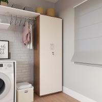 Armário Organizador Multiuso 2 Pts Com Chave Mel/Perola - 1