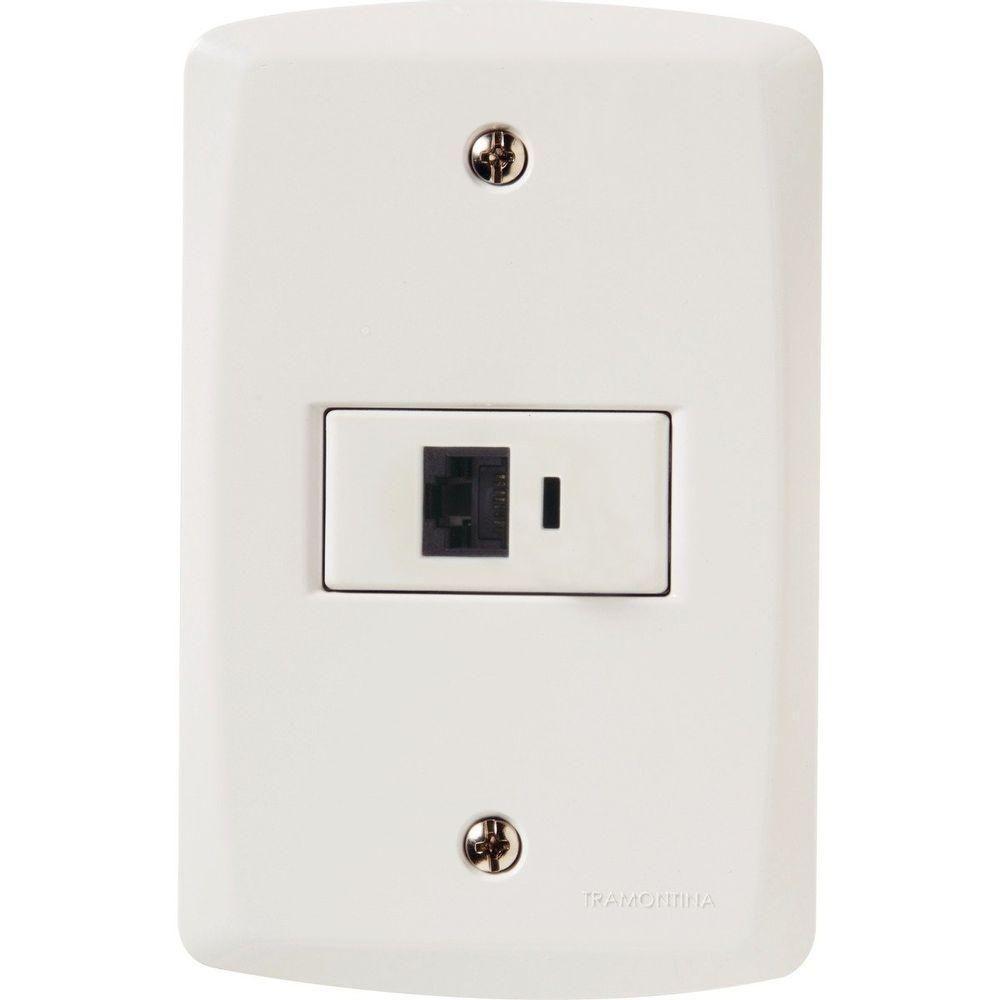 Conj 4x2 1 Tomada Rj45 Cat. 6 Tramontina Lux2 Branco - 2