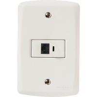 Conj 4x2 1 Tomada Rj45 Cat. 6 Tramontina Lux2 Branco - 1