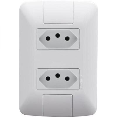 Conj 4x2 2 Tomadas 2p+t Tramontina Aria 20 A 250 V Branco