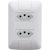 Conj 4x2 2 Tomadas 2p+t Tramontina Aria 10 A 250 V Branco - 1