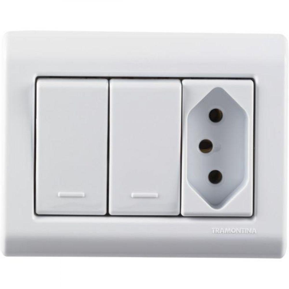 Caixa de Sobrepor 2 Interr 10A 250V e 1 Tomada 2p+t 10A 250V - 1