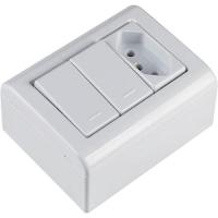 Caixa de Sobrepor 2 Interr 10A 250V e 1 Tomada 2p+t 10A 250V - 3