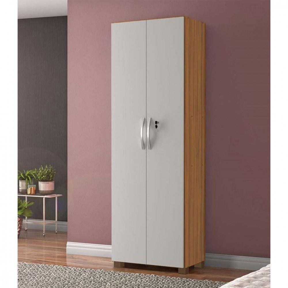 Armário Notável Multiuso 2 Portas Com Chave Freijo/Off White - 1