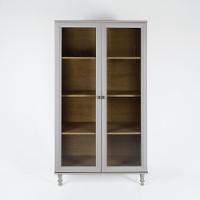 Armário Multiuso 2 Portas De Vidro Ditália E-957 Cinza - 8