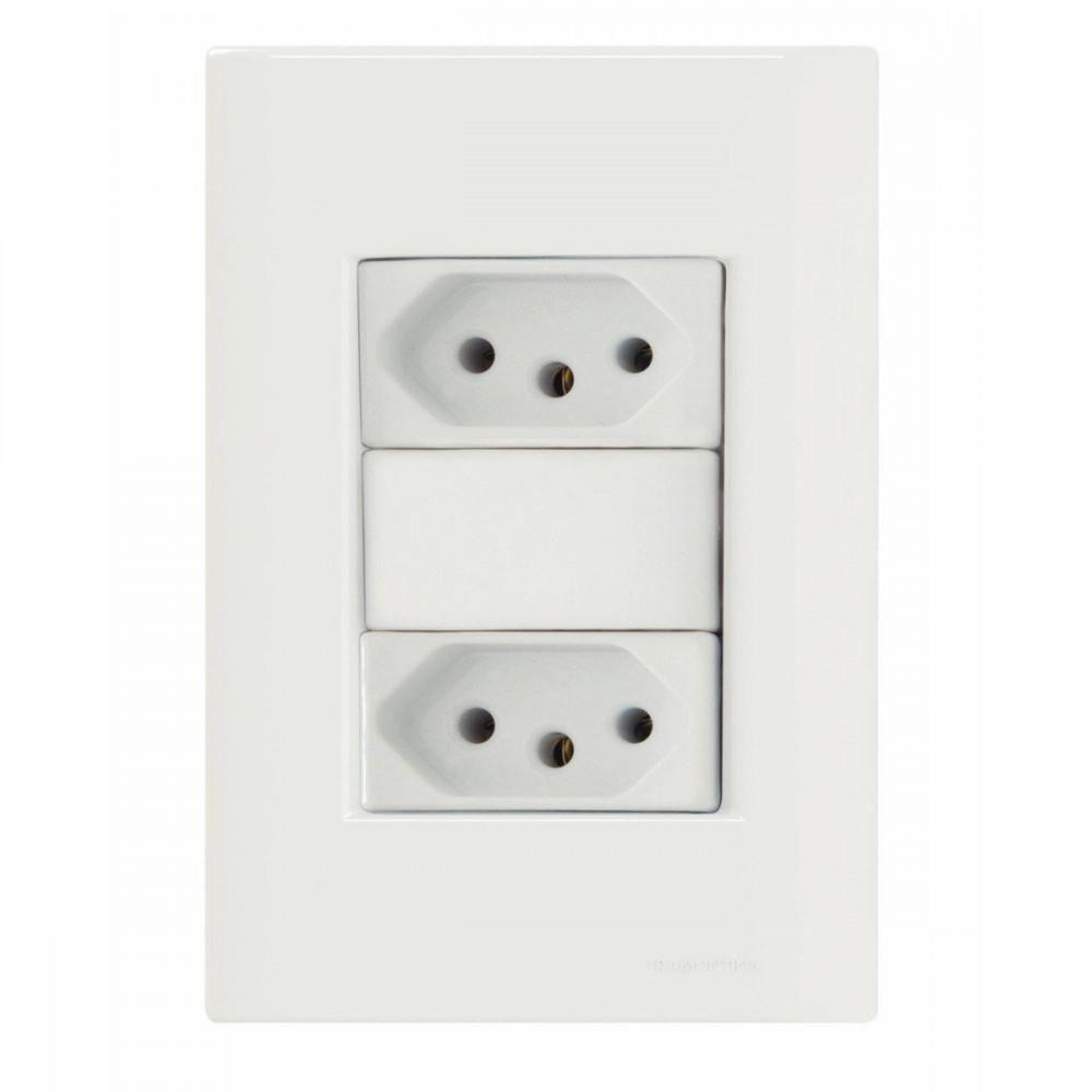 Conj 4x2 2 Tomadas 2p+t 20 A 250 V Tramontina Giz Branco - 2
