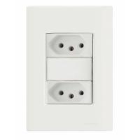 Conj 4x2 2 Tomadas 2p+t 20 A 250 V Tramontina Giz Branco - 1