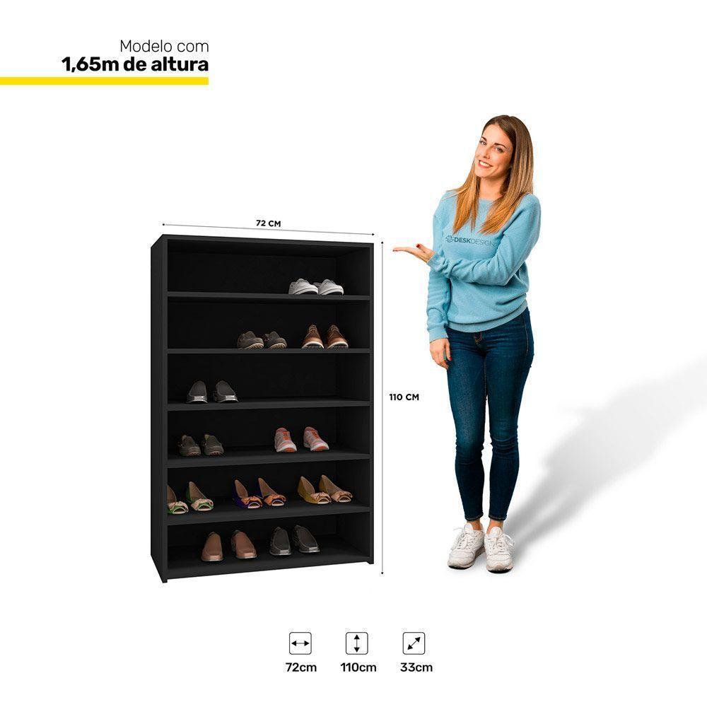 Armário Organizador Sapateira Multiuso 5 Prateleiras Preto - 2