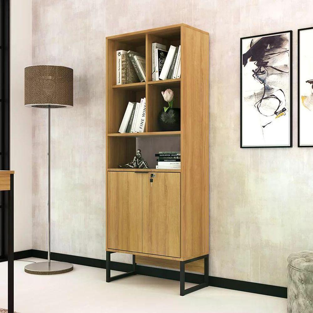 Armário 02 Portas Com Chave Pes Tubular Me4155 Amendoa - 3