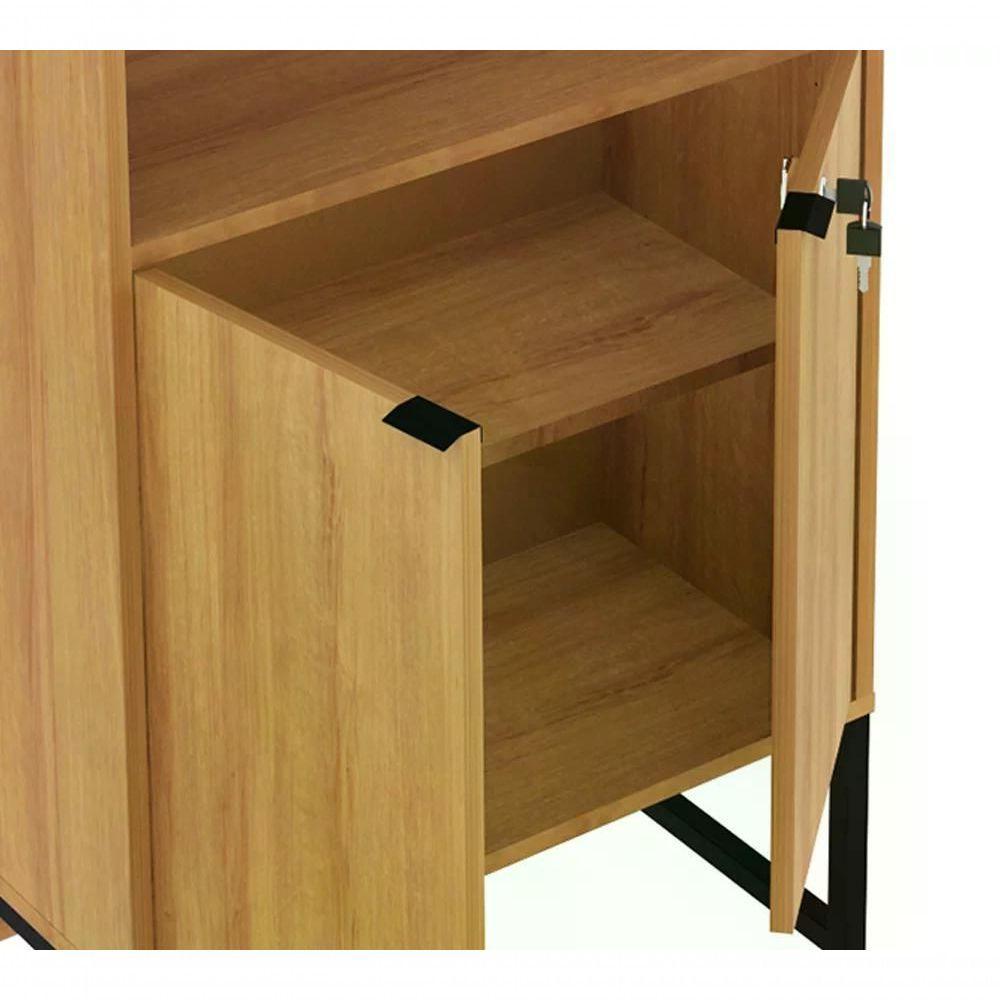 Armário 02 Portas Com Chave Pes Tubular Me4155 Amendoa - 4