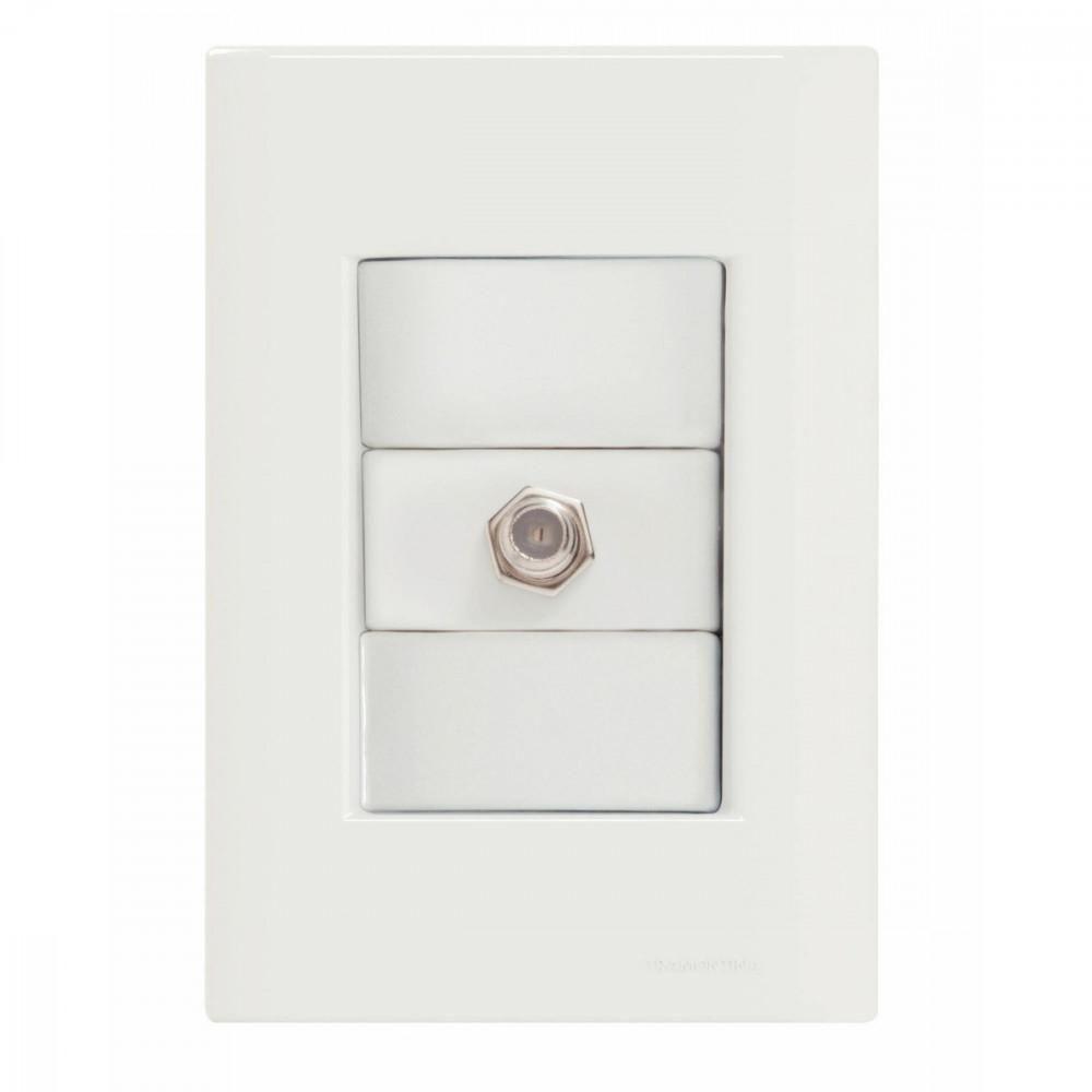 Conj 4x2 1 Tomada Tv/sat Coaxial Tramontina Giz Branco - 1