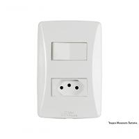 Interruptor Petra 1 Simp+Tom 2P+T C/Pl 10A 250V C/10Pcs - 1