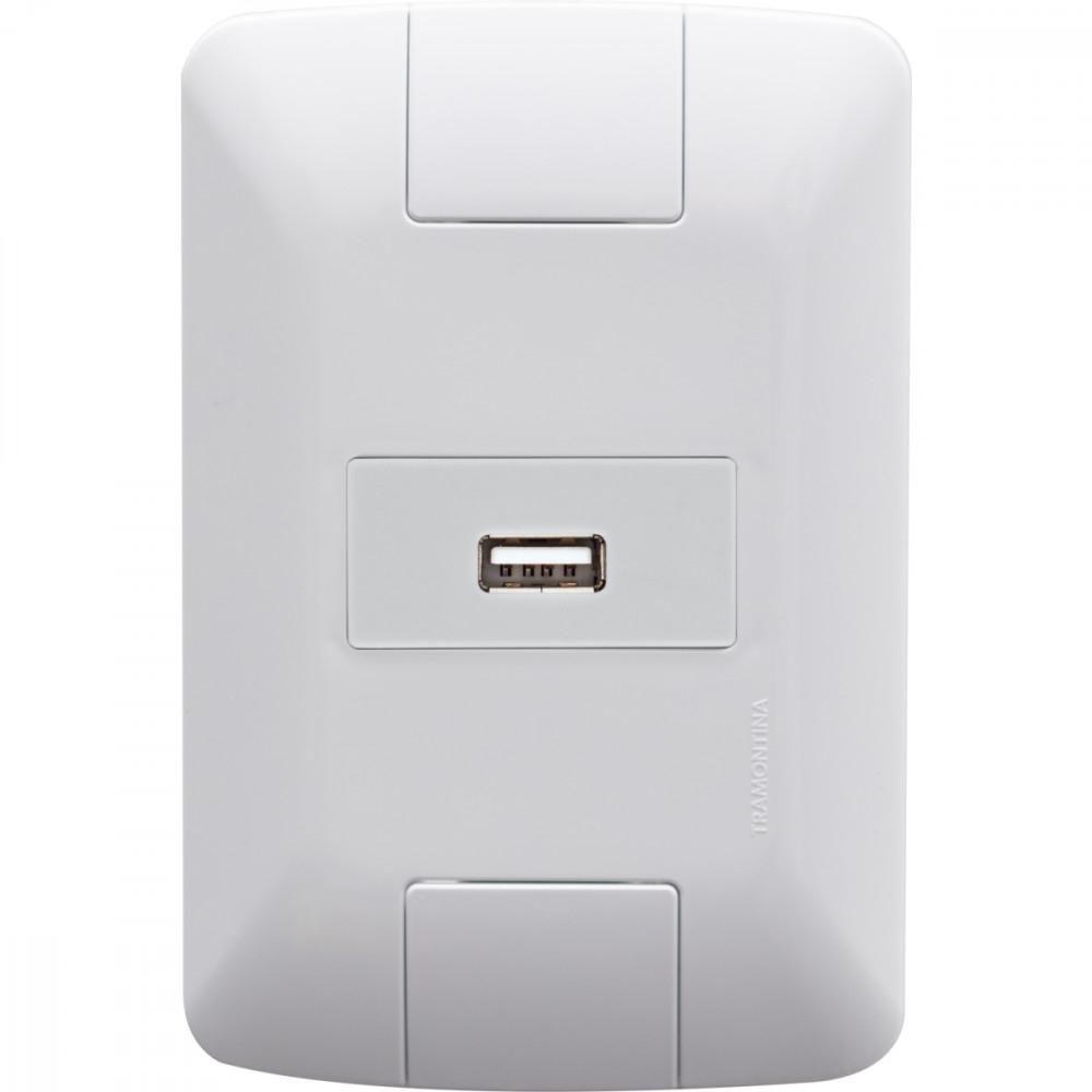 Conj 4x2 1 Tomada Usb Brilho 1,5 A Bivolt Tramontina Aria - 3