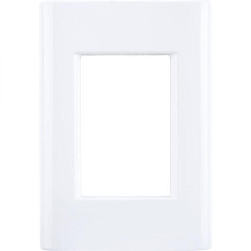 Placa 3 Postos 4x2 Tramontina Giz Branca - 1