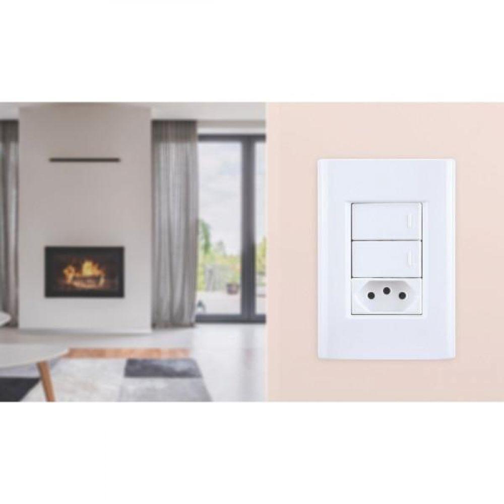 Placa 3 Postos 4x2 Tramontina Giz Branca - 2