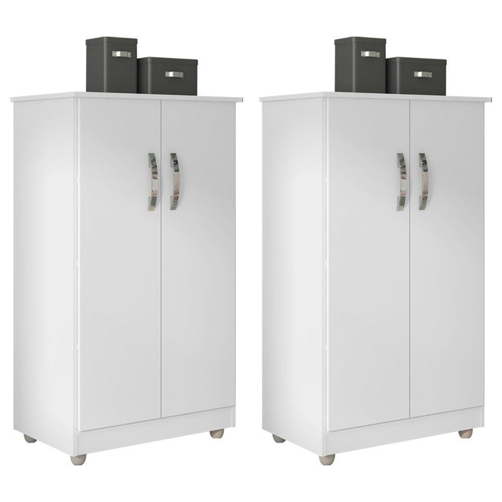 Kit 2 Armários Organizador Multiuso Rosana 2 Portas Branco - 1