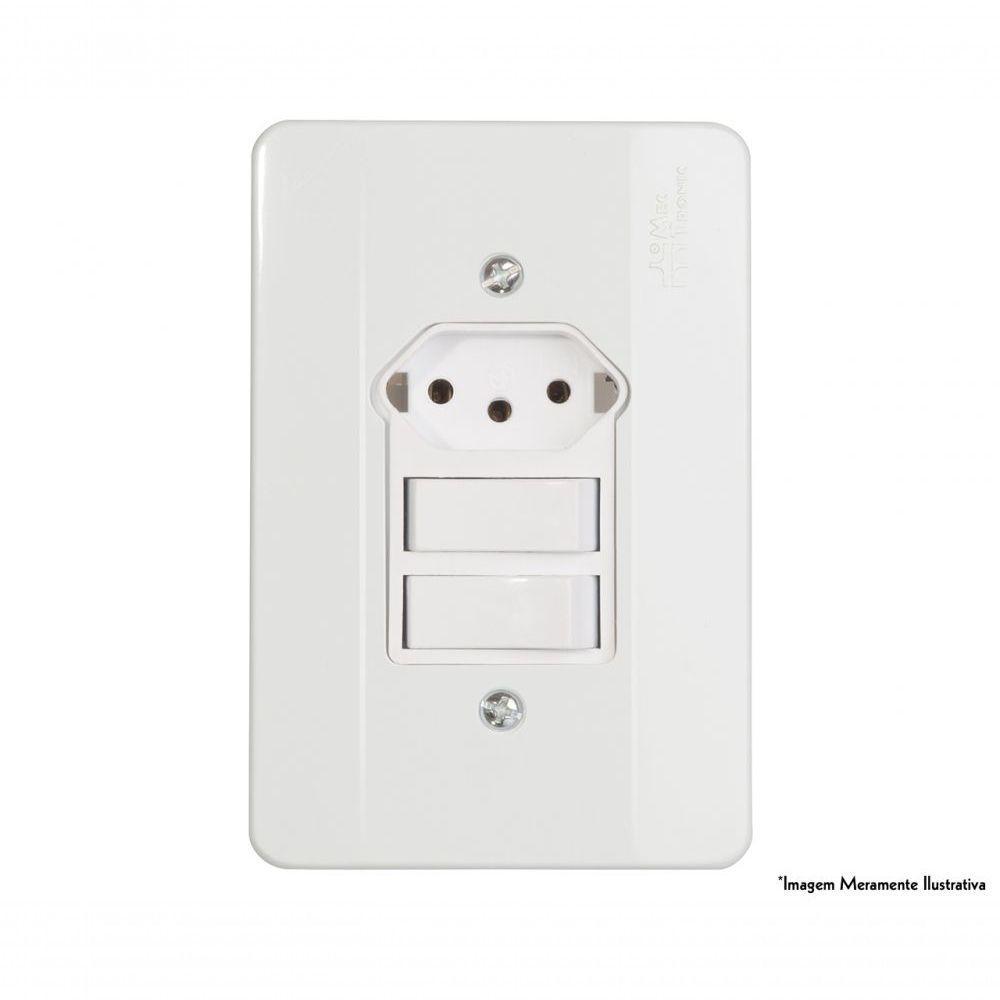 Interruptor Mill 2Simp +Tomada C/Pl 39135 10A 250V C/10Pcs - 1