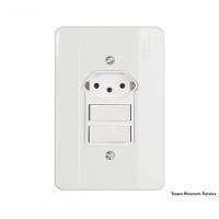 Interruptor Mill 2Simp +Tomada C/Pl 39135 10A 250V C/10Pcs - 1