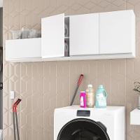 Kit Com 02 Armários Aéreo 120cm E 80cm 100% Mdf Branco - 3