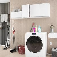 Kit Com 02 Armários Aéreo 120cm E 80cm 100% Mdf Branco - 10