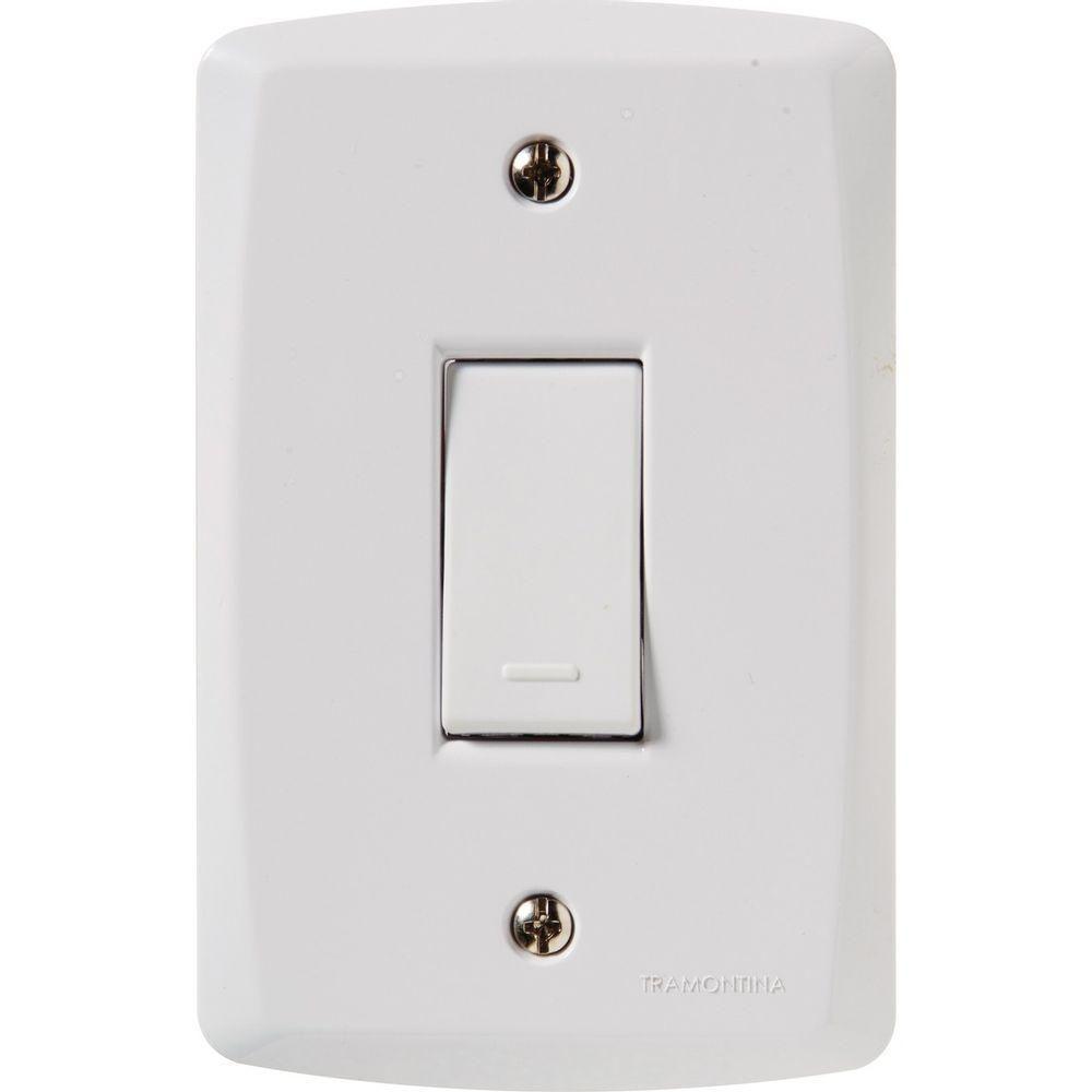 Conjunto 4X2 Com 1 Interruptor Simples 10 A 250V Lux2 Branco - 1