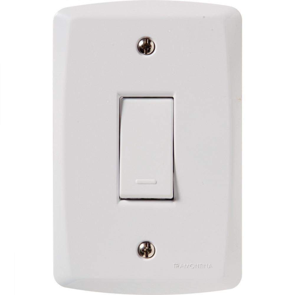 Conjunto 4X2 Com 1 Interruptor Simples 10 A 250V Lux2 Branco - 4