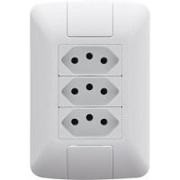 Conj 4x2 3 Tomadas 2p+t 10 A 250 V Tramontina Aria Branco - 1