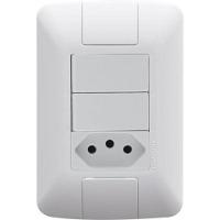 Conj 4x2 2 Interruptores Simples 6 A 250 V 1 Tomada 2p+t - 1