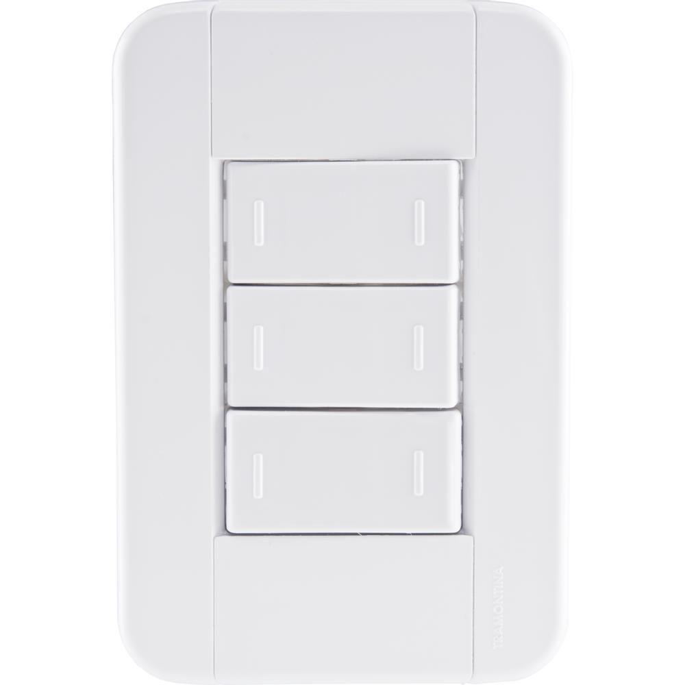 3 Interruptores Paralelos 10 A 250v Tablet Branco - 6