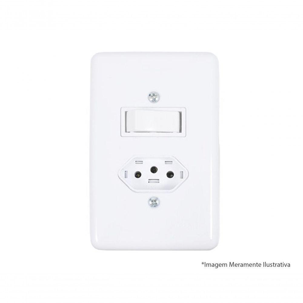 Interruptor Ilumi Stylus Tecla 1 Simp+Tom 2P+T C/Pl 10A 250V - 1