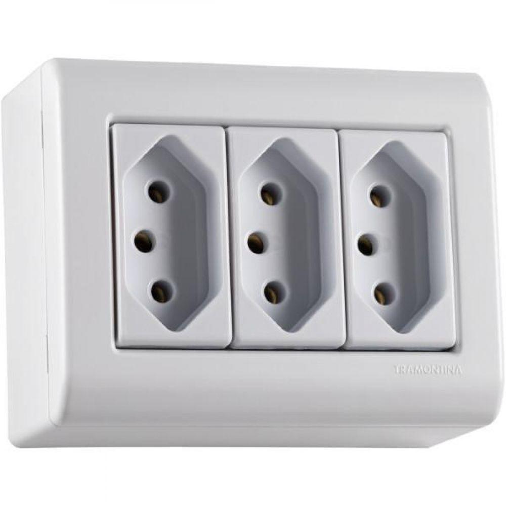 Caixa de Sobrepor 3 Tomadas 2p+t 20 A 250 V Tramontina - 2