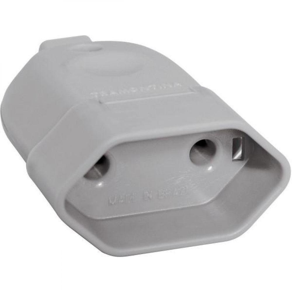 Plugue Fêmea 2p 250 V 10 A Tramontina Cinza - 1