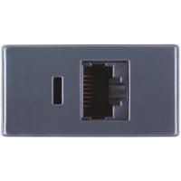 Módulo para Tomada Transmissão de Dados Rj45 Cat. 6 Grafite - 2