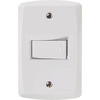 1 Interruptor Simples 10 A 250v Horizontal Lux2 Branco