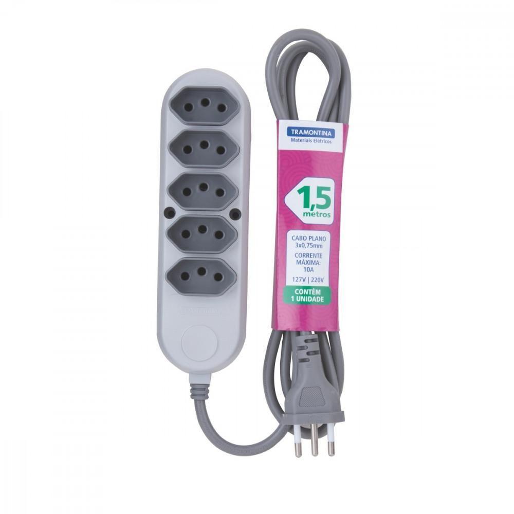 Extensão Múltipla 5 Tomadas 2p+t 10 A 250 V Tramontina 1,5 M - 1