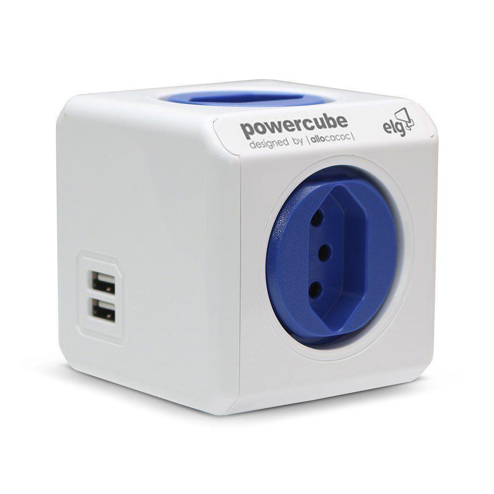 Powercube Original Pwc-r4u Elg Azul 4 Tomadas + 2 Usb - 8