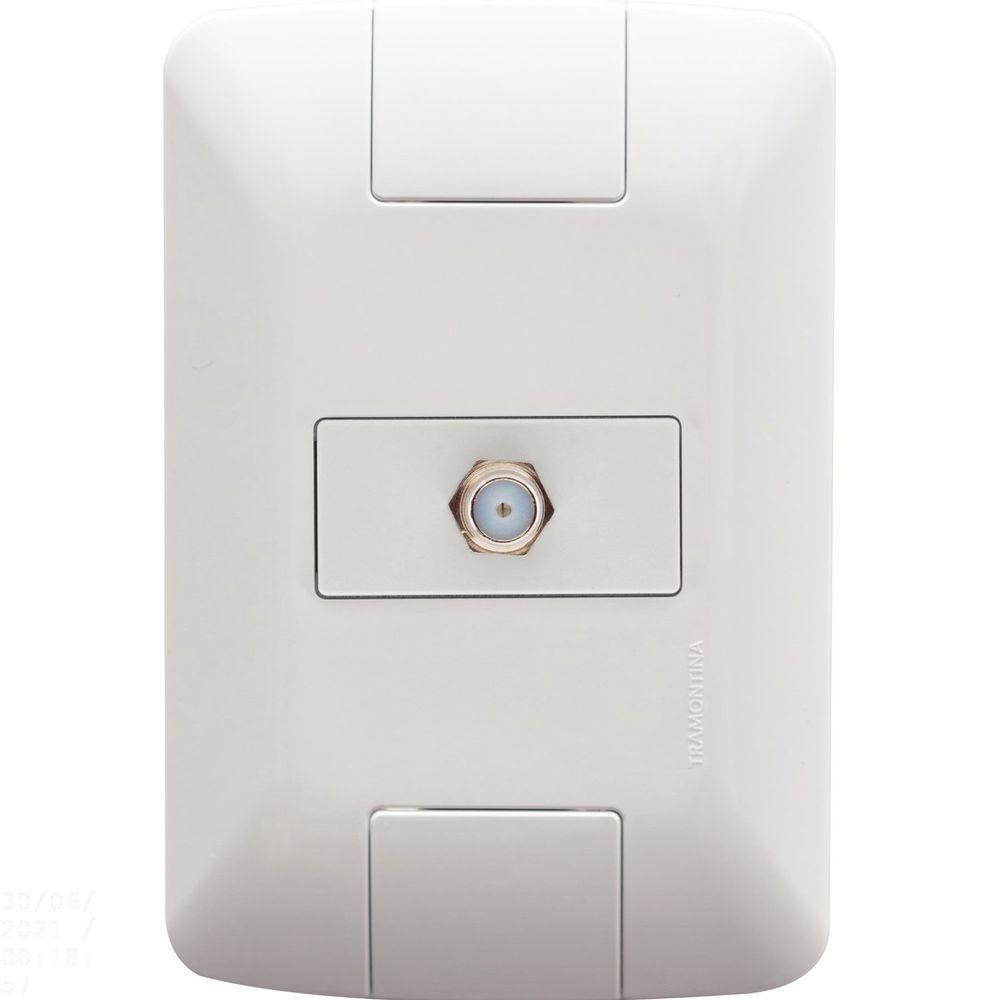 Conjunto 4x2 Com 1 Tomada Tv/sat Coaxial Tramontina Aria Branco Tramontina - 1