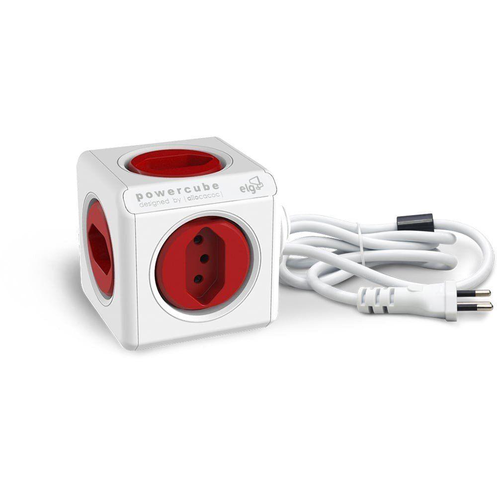 Powercube Extended Pwc-x5/3m Elg Vermelho 5 Tomadas Com Cabo 3m - 1