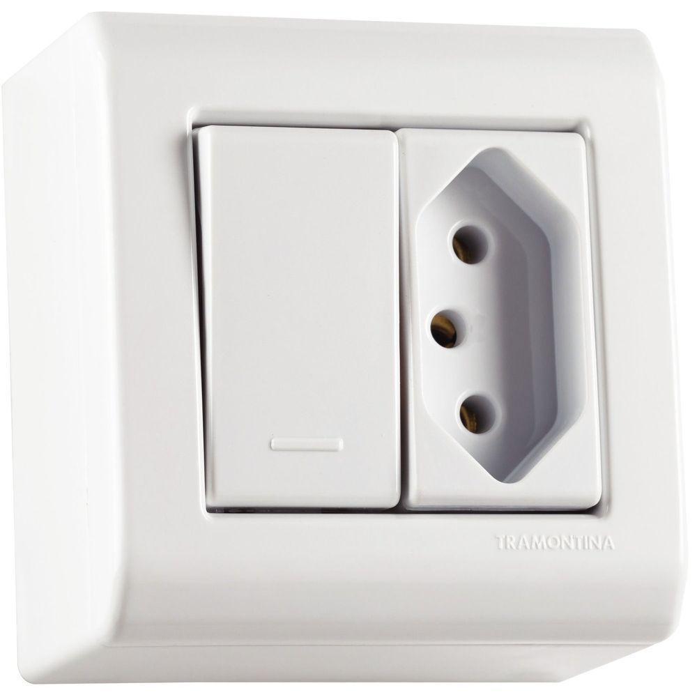 Caixa De Sobrepor Com 1 Interruptor Simples 10 A 250 V E 1 Tomada 2p+t 10 A 250 V Lizflex - 4
