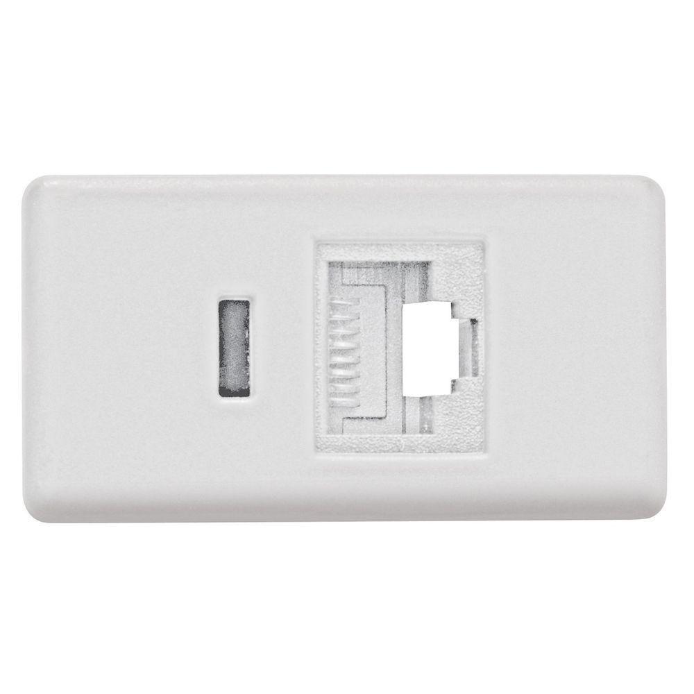 Módulo Tomada de Transmissão de Dados Rj 45 Cat 6 Branco - 2