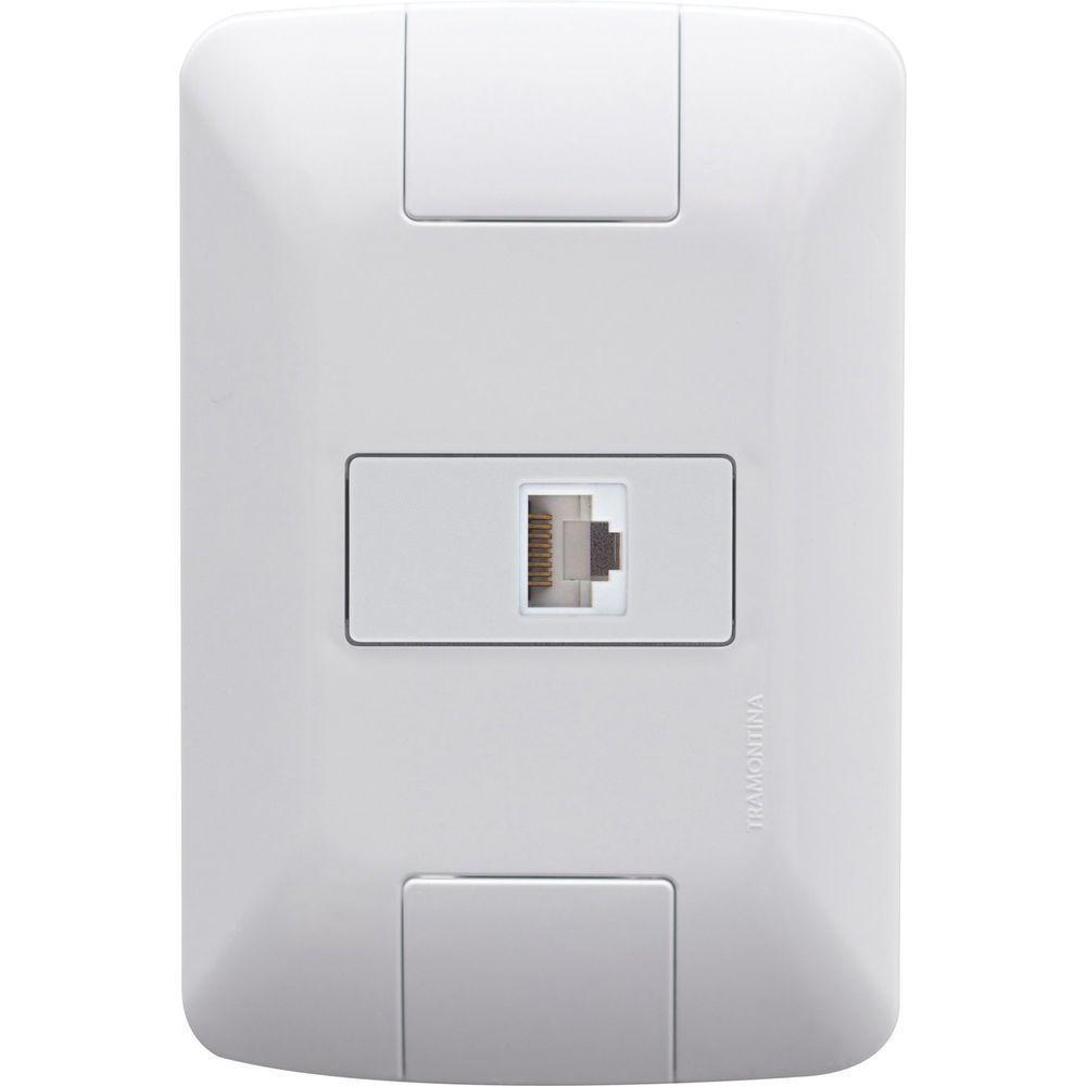 Conjunto 4x2 Com 1 Tomada Telefone Rj11 Tramontina Aria Branco Tramontina - 1