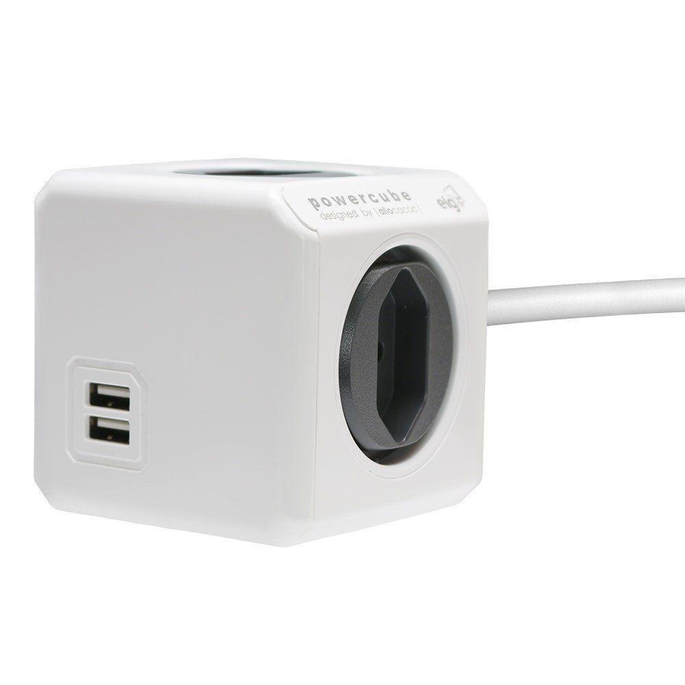 Powercube Extended Pwc-x4u/3m Elg Cinza 4 Tomadas + 2 Usb Com Cabo 3m - 3