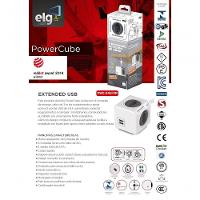 Powercube Extended Pwc-x4u/3m Elg Cinza 4 Tomadas + 2 Usb Com Cabo 3m - 2