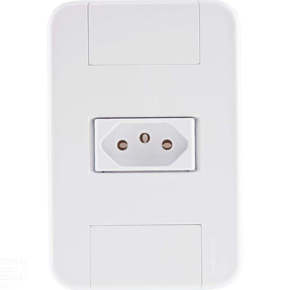 Conjunto 4x2 Com 1 Tomada 2p+t 10 A 250 V Tramontina Tablet Branco Tramontina - 1