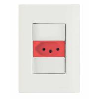 Conjunto 4x2 Com 1 Tomada 2p+t 20 A 250 V Tramontina Giz Vermelho E Branco Tramontina - 1