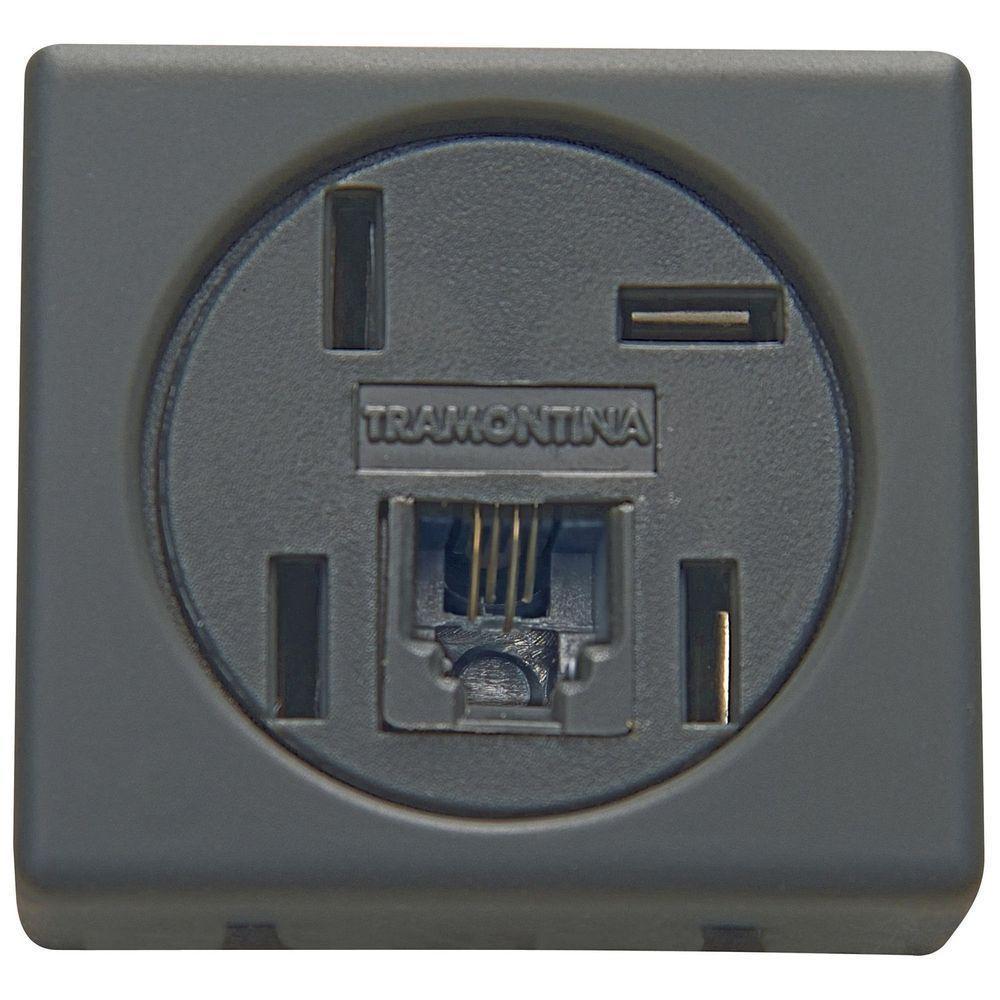 Módulo Para Tomada De Telefone 4p E Rj11 Tramontina Izyflat Grafite Tramontina - 1