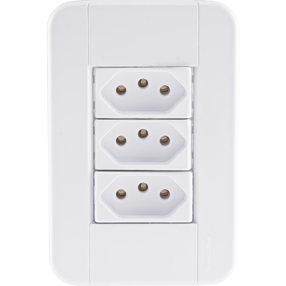 Conj 4x2 3 Tomadas 2p+t 10 A 250 V Tramontina Tablet Branco - 3